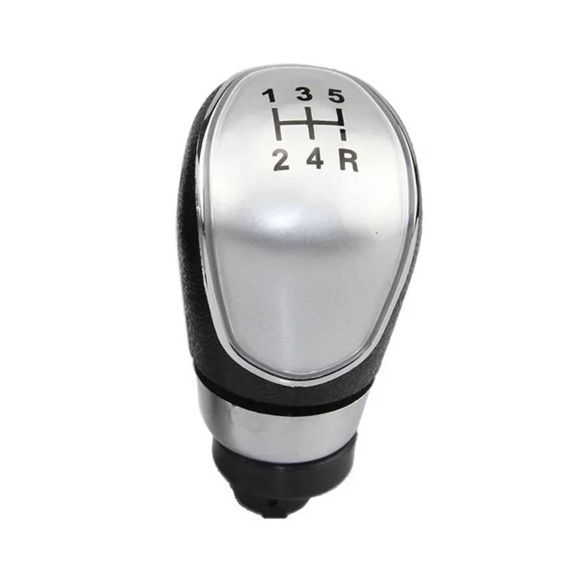 Schaltknauf Für Ford Für Focus 2 MK2 FL Für C-MAX 2006-2011 MK3 MK4 MK7 Für Galaxy 56 Gang Auto Schaltknauf Stick Head Hebelgriff Gear Shift Knob(5 Speed Silver) von PTLYE