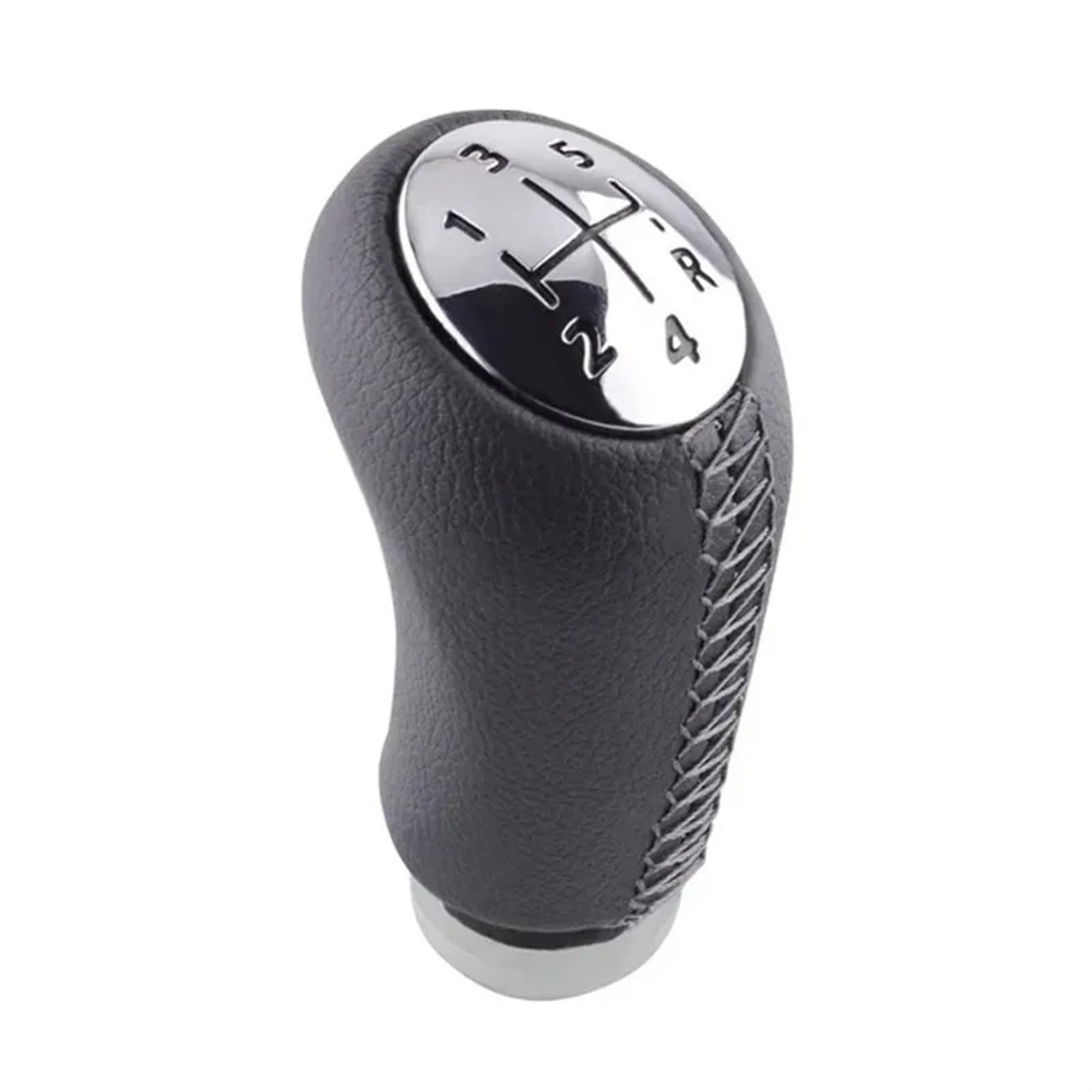 Schaltknauf Für Scenic II MK2 Für Megane 2 MK 2 MK Für Clio III MK3 Schalthebel Stick Kopfkugelschreiber Ball Für Matt Verchromter MT Schaltknauf Gear Shift Knob(Chrome Gray Stitch) von PTLYE