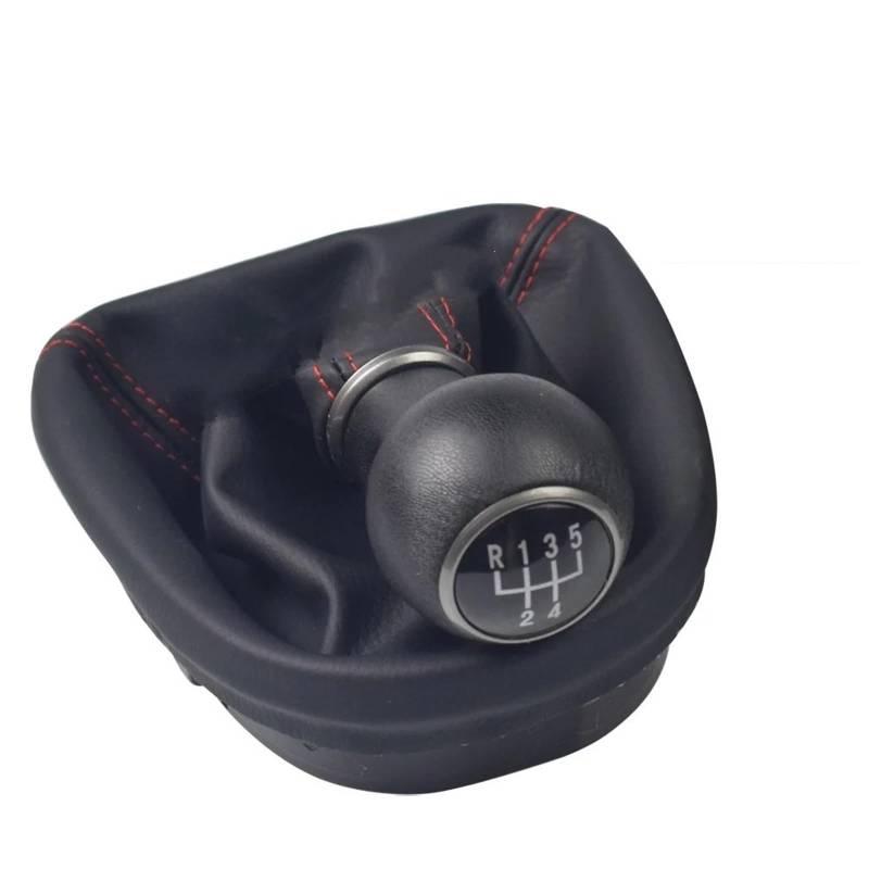 Schaltknauf Für Seat Für Leon 2006 2007 2008 2009 2010 2011 2012 5 6 Gang Schaltgetriebe Auto Schaltknauf Schalthebel Gamasche Kofferraumabdeckung Gear Shift Knob(5 Speed Red Line) von PTLYE