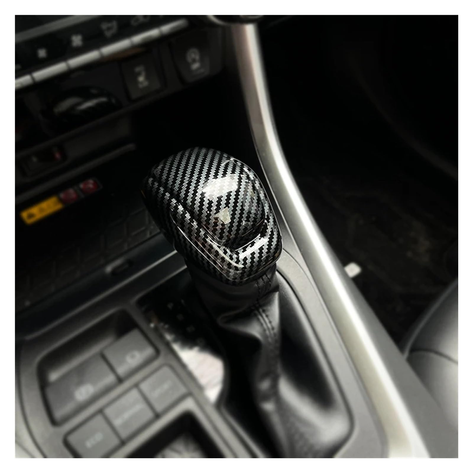 Schaltknauf Für Toyota XA50 2020 2021 2022 Für Rav4 2023 Zubehör Auto Gangschaltung Kopf Halsbänder Auto Schaltknauf Abdeckung Schutz Innenräume Gear Shift Knob(Carbon Fiber Pattern) von PTLYE