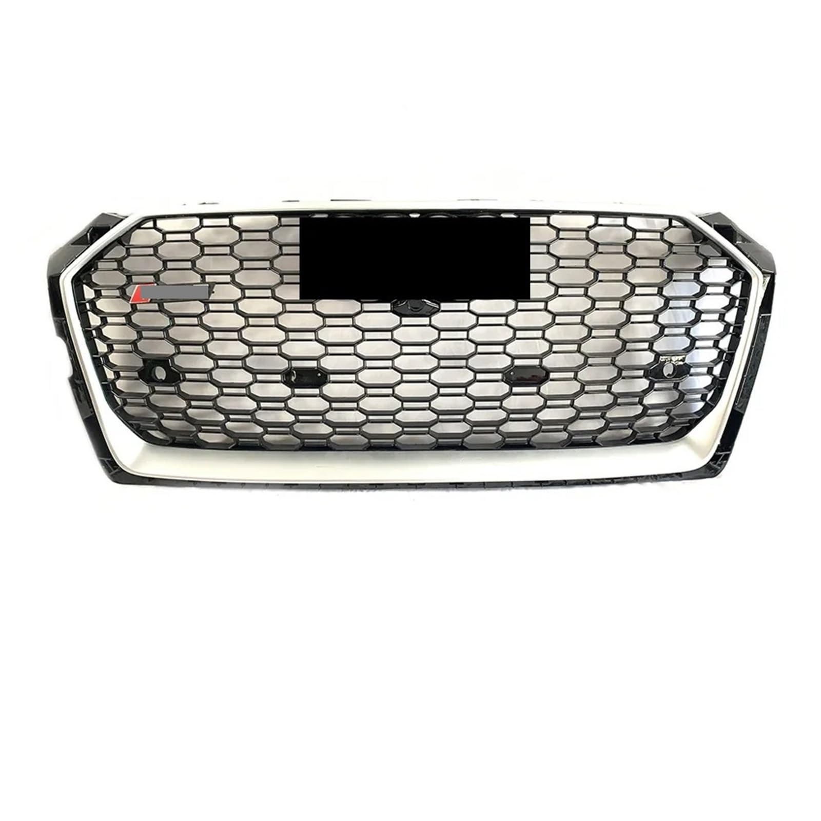 Zentralgrill Vorne Für A5 S5 F5 2017–2019 Bis RS5 Style Obere Gitter RS5 Style Trim Grill Glänzend Schwarz Frontstoßstangengrill Nieren Kühlergrill(Silver Frame) von PTLYE