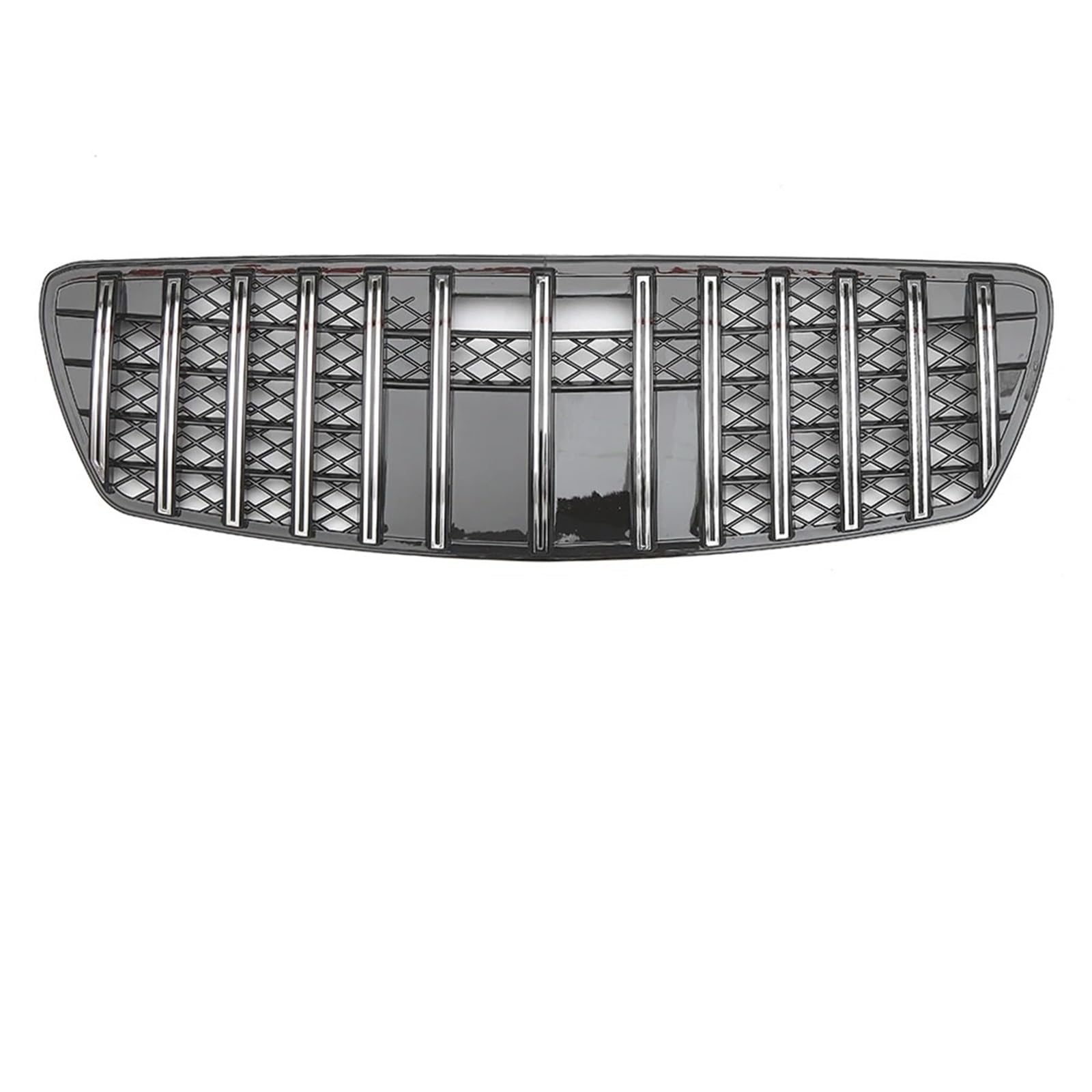 Zentralgrill Vorne Für Benz E W211 E320 E350 E500 E550 2003-2006 Chrom Für GTR Stil Gitter Glänzend Schwarz Für AMG Stil Front Stoßstange Grille Nieren Kühlergrill(G*TR-Chrome Silver) von PTLYE