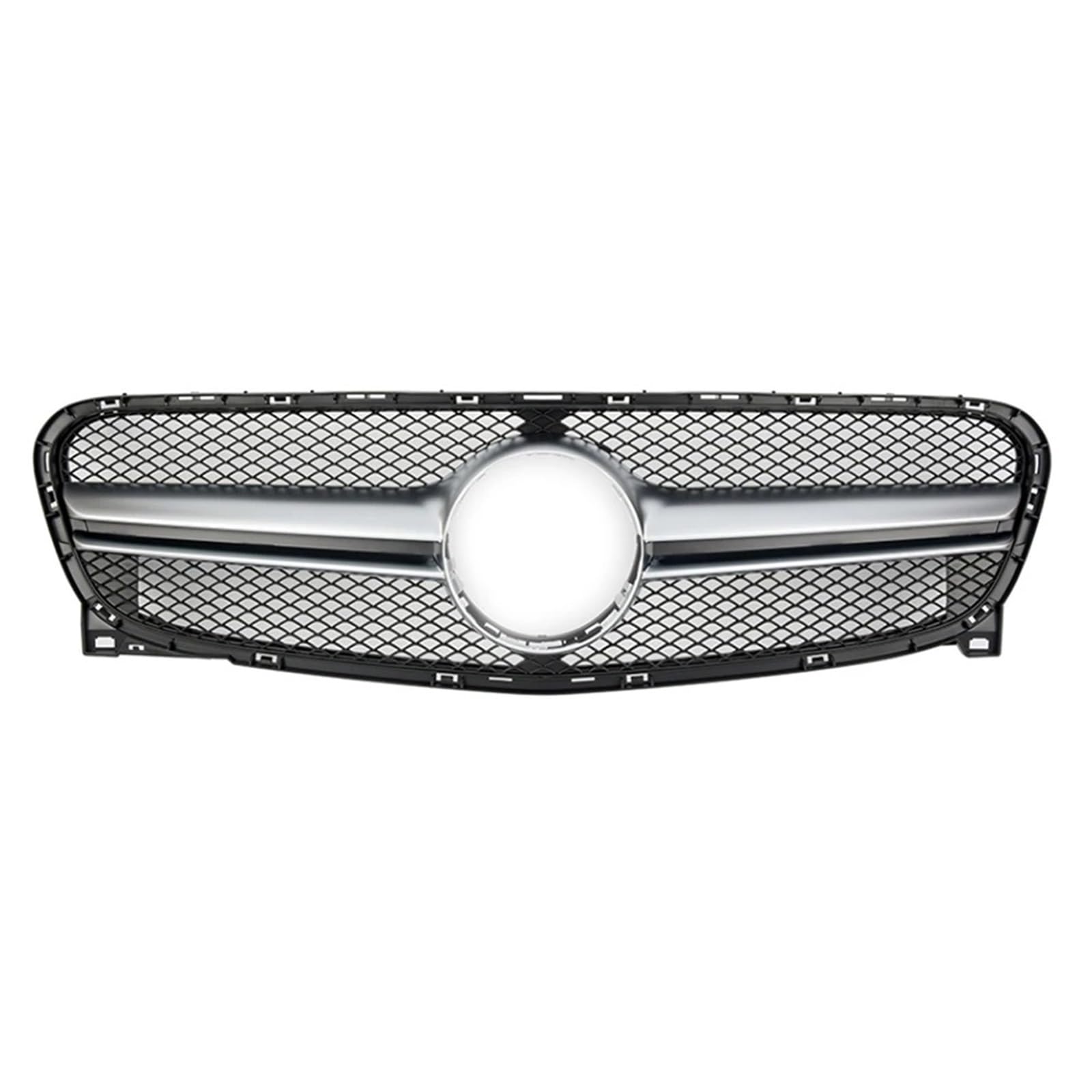 Zentralgrill Vorne Für Benz Für GLA X156 Für GLA45 Für GLA250 Für GLA200 2014-2016 Auto Kühlergrill Oberen Ersatz Stoßstange Haube Mesh Nieren Kühlergrill(Silver) von PTLYE