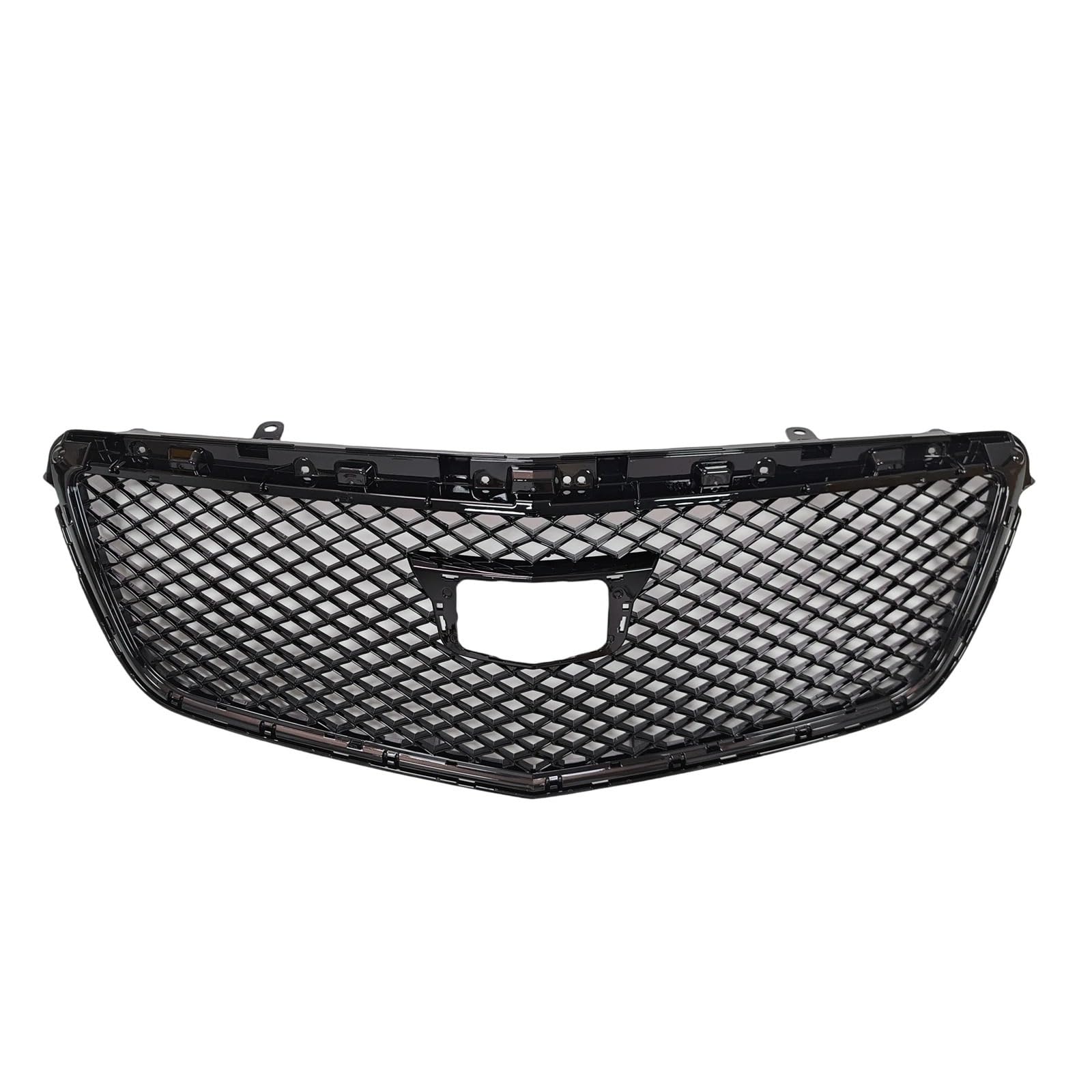 Zentralgrill Vorne Für Cadillac Für ATS 2015-2019 Honeycomb Style Chrom/Schwarz Obere Stoßstange Haube Mesh Grid Front Grille Racing Grill Nieren Kühlergrill(Black) von PTLYE