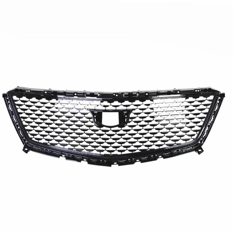 Zentralgrill Vorne Für Cadillac Für XT5 2016 2017 2018 2019 2020 2021 2022 2023 Silber/Schwarz Auto Oberen Stoßfänger Haube Mesh Gitter Vorderen Grille Racing Grills Nieren Kühlergrill(Black) von PTLYE