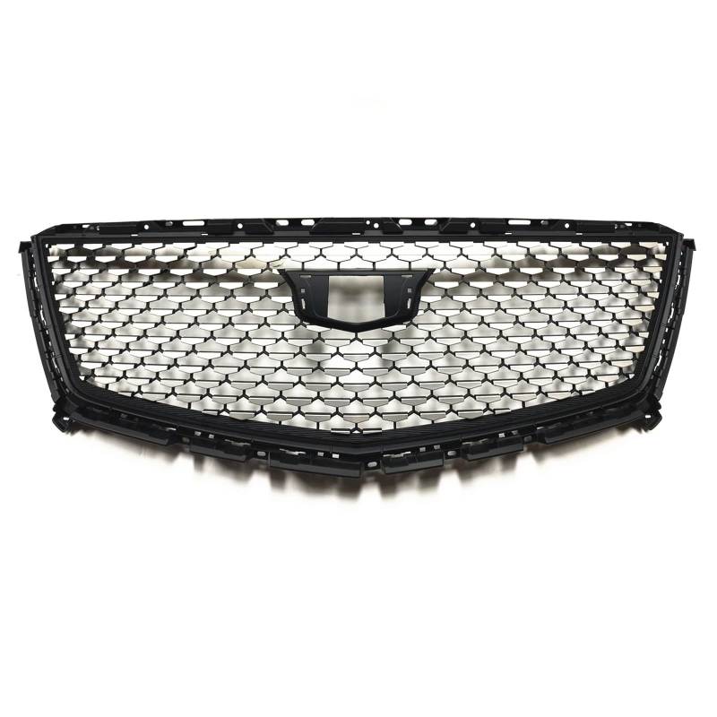 Zentralgrill Vorne Für Cadillac Für XT5 2016 2017 2018 2019 2020 2021 2022 2023 Silber/Schwarz Auto Oberen Stoßfänger Haube Mesh Gitter Vorderen Grille Racing Grills Nieren Kühlergrill(Silver) von PTLYE