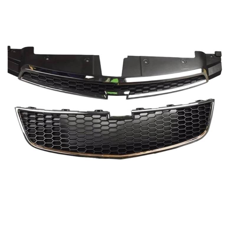 Zentralgrill Vorne Für Chevrolet Für Cruze Grille Unteren Grille Auto Vorderen Stoßfänger Grill Maske Kühler Auto Zubehör Grill Nieren Kühlergrill(Grill and Label) von PTLYE