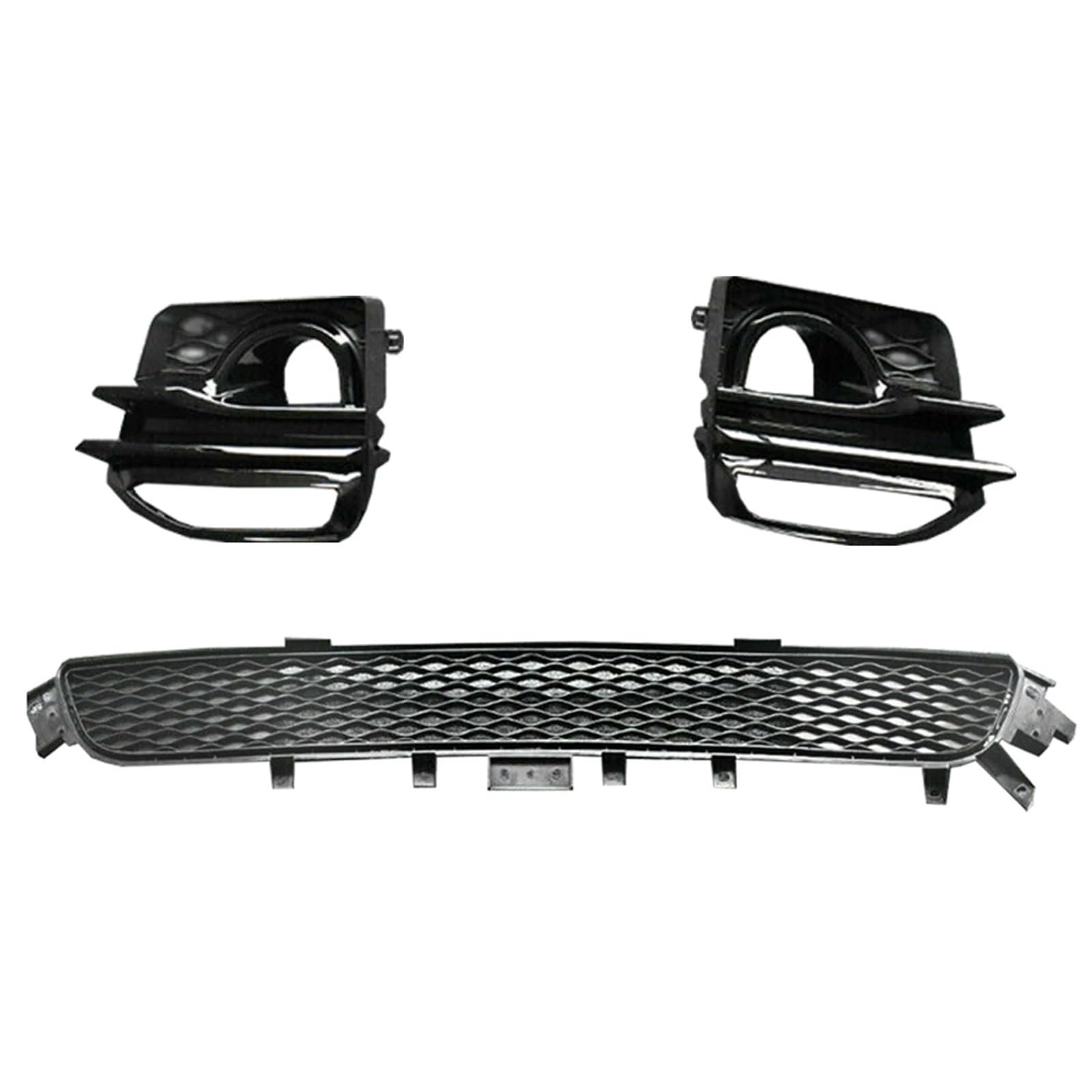 Zentralgrill Vorne Für Infiniti Q50 2014-2017 Sport Front Upper Bumper Hood Grille + Unterer Grill + Nebel Licht Abdeckung Rahmen Auto Seite Air Vent Mesh Trim Nieren Kühlergrill von PTLYE