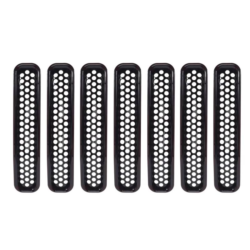 Zentralgrill Vorne Für Jeep Für Wrangler TJ & Für Unlimited 1997-2006 7PCS Honeycomb Mesh Front Grill Einsätze Kit Nieren Kühlergrill von PTLYE