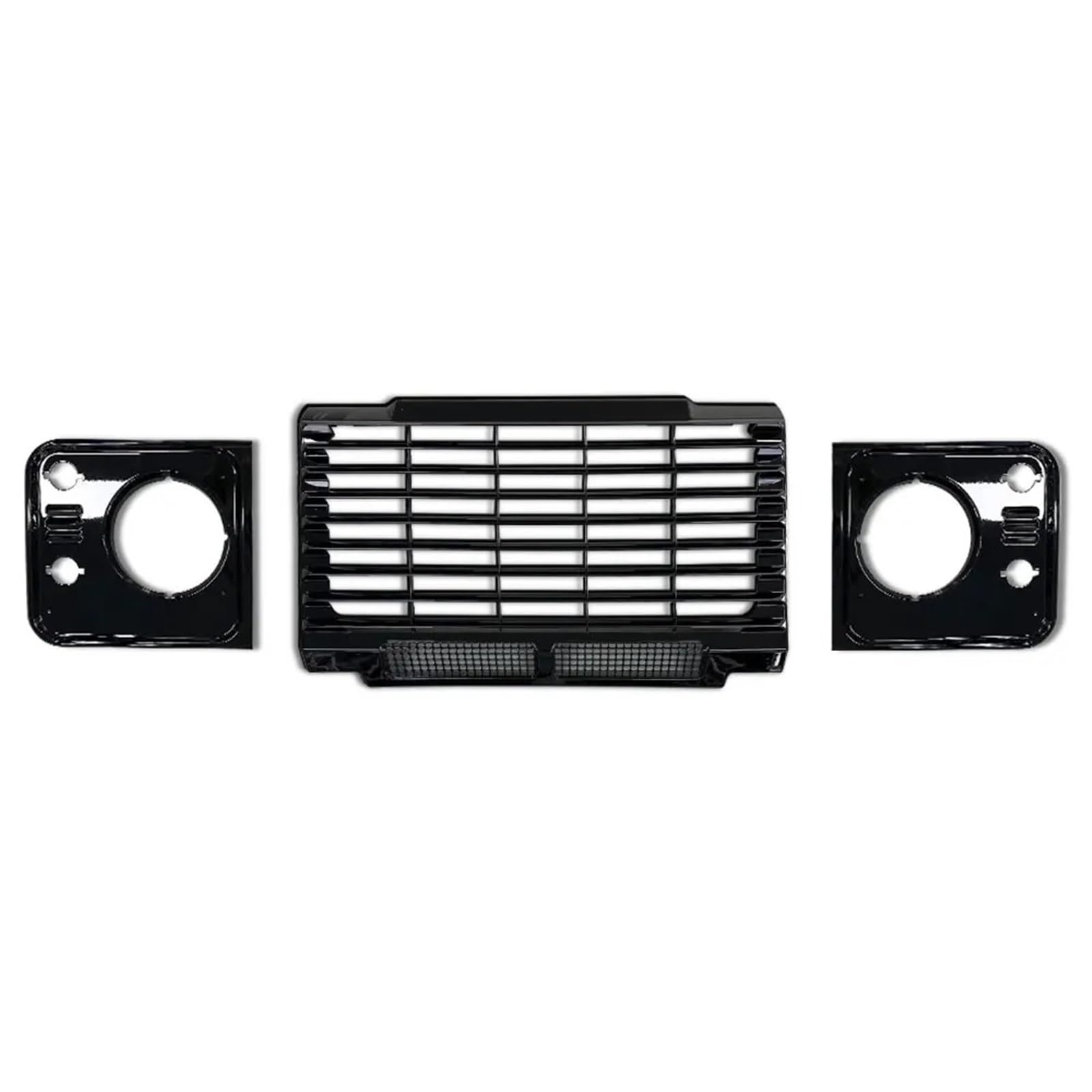 Zentralgrill Vorne Für Land Für Rover Für Defender 90 110 Auto Zubehör Upgrade Stil Grills Auto Vorderen Stoßfänger Grille Für ABS Mesh Grill Nieren Kühlergrill(Style 2 Glossy Black) von PTLYE