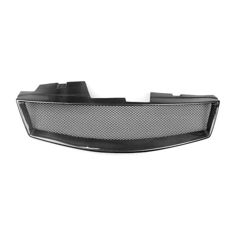 Zentralgrill Vorne Für Nissan Für Sentra 2007-2012 Carbon Faser/Fiberglas Waben Stil Auto Oberen Stoßfänger Haube Mesh Gitter Vorderen Grill Racing Grill Nieren Kühlergrill(Real Carbon Fiber) von PTLYE