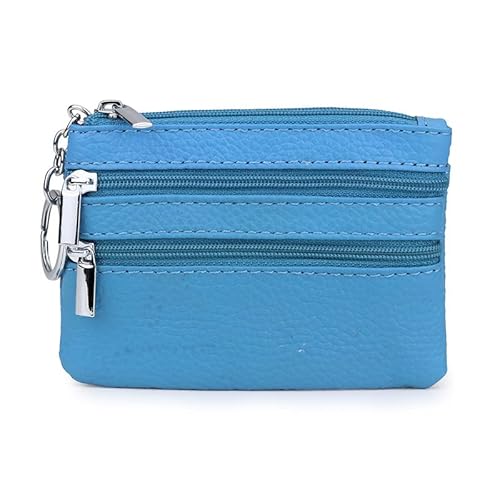 Tragbar Auto Schlüssel Tasche,Fernbedienung Wallet Tasche Universal Autoschlüssel Hülle Schlüssel Cover mit 3 Reißverschluss und Schlüsselanhänger Schlüsselmäppchen für Damen und Herren,Hellblau von PTNKUIIY