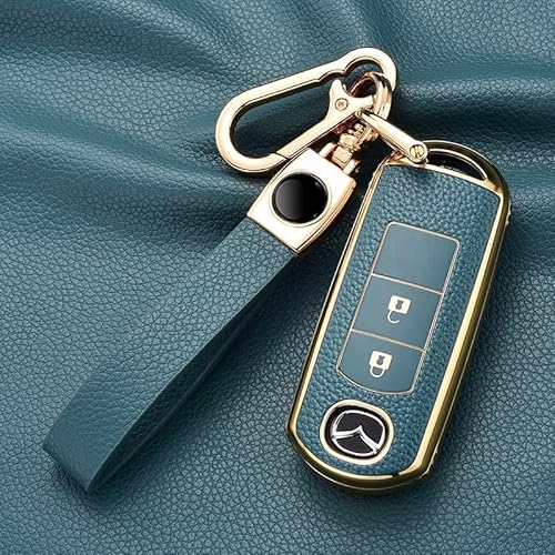 Autoschlüssel Hülle für Mazda 3/6 Axela CX4 Atenza CX5, Staubdicht Gute Qualität Autoschlüsselgehäuse, Verschleißfest Auto Schlüssel Schutzhülle Schlüsselbox Cover,Blue~A von PUBIBD