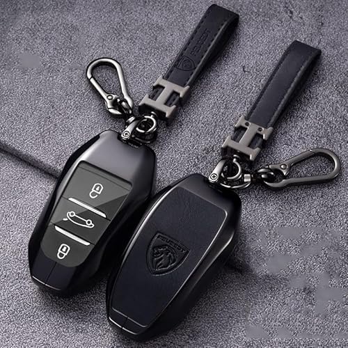 Autoschlüssel Hülle für Peugeot 408 4008 3008 308S 408X, Staubdicht Gute Qualität Autoschlüsselgehäuse, Verschleißfest Auto Schlüssel Schutzhülle Schlüsselbox Cover,D Black von PUBIBD