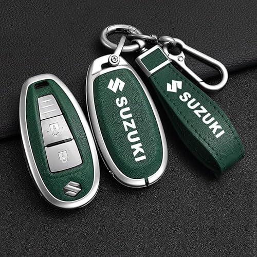 Autoschlüssel Hülle für Suzuki Alivio Vitara S Cross, Staubdicht Gute Qualität Autoschlüsselgehäuse, Verschleißfest Auto Schlüssel Schutzhülle Schlüsselbox Cover,Green~B von PUBIBD