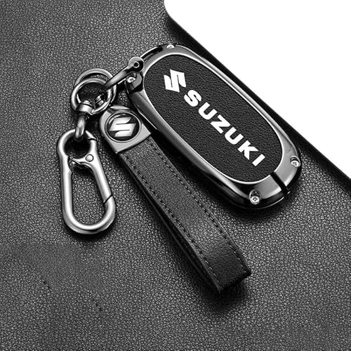 Autoschlüssel Hülle für Suzuki SX4 Vitara, Staubdicht Gute Qualität Autoschlüsselgehäuse, Verschleißfest Auto Schlüssel Schutzhülle Schlüsselbox Cover,A Black von PUBIBD
