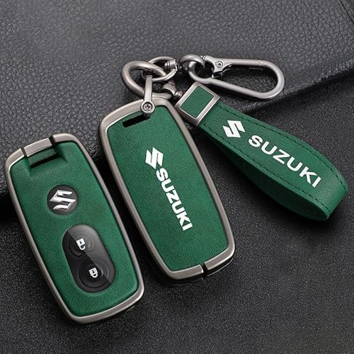 Autoschlüssel Hülle für Suzuki SX4 Vitara, Staubdicht Gute Qualität Autoschlüsselgehäuse, Verschleißfest Auto Schlüssel Schutzhülle Schlüsselbox Cover,C Green von PUBIBD