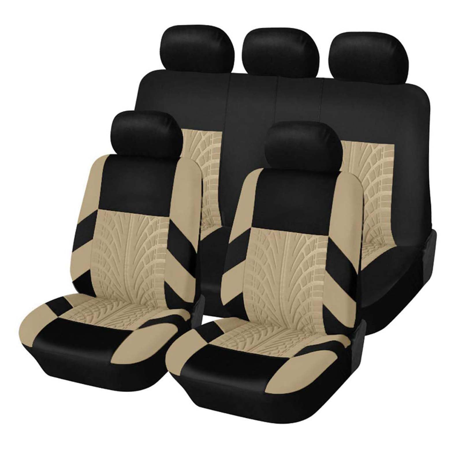 PUBIBD Auto Sitzbezüge Sets für VW Golf Plus 2004-2014, Bequem Verschleißfest Autositzschoner, Allwetter Vordersitze Rückbank Schonbezüge Komplettset Sitzbezug,D Beige von PUBIBD