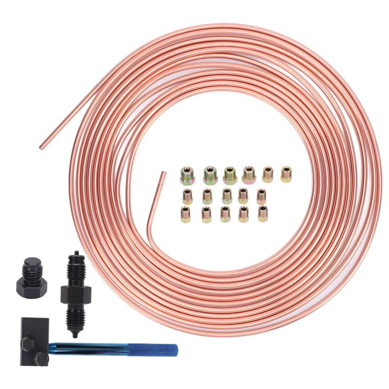 PUNELE 3/16 Zoll X25ft Fahrzeugbremslinie Ersatzschlauchspule und Anpassungskit mit Doppeltem Flacking -Werkzeug für Bremsleitung Reparaturen von PUNELE