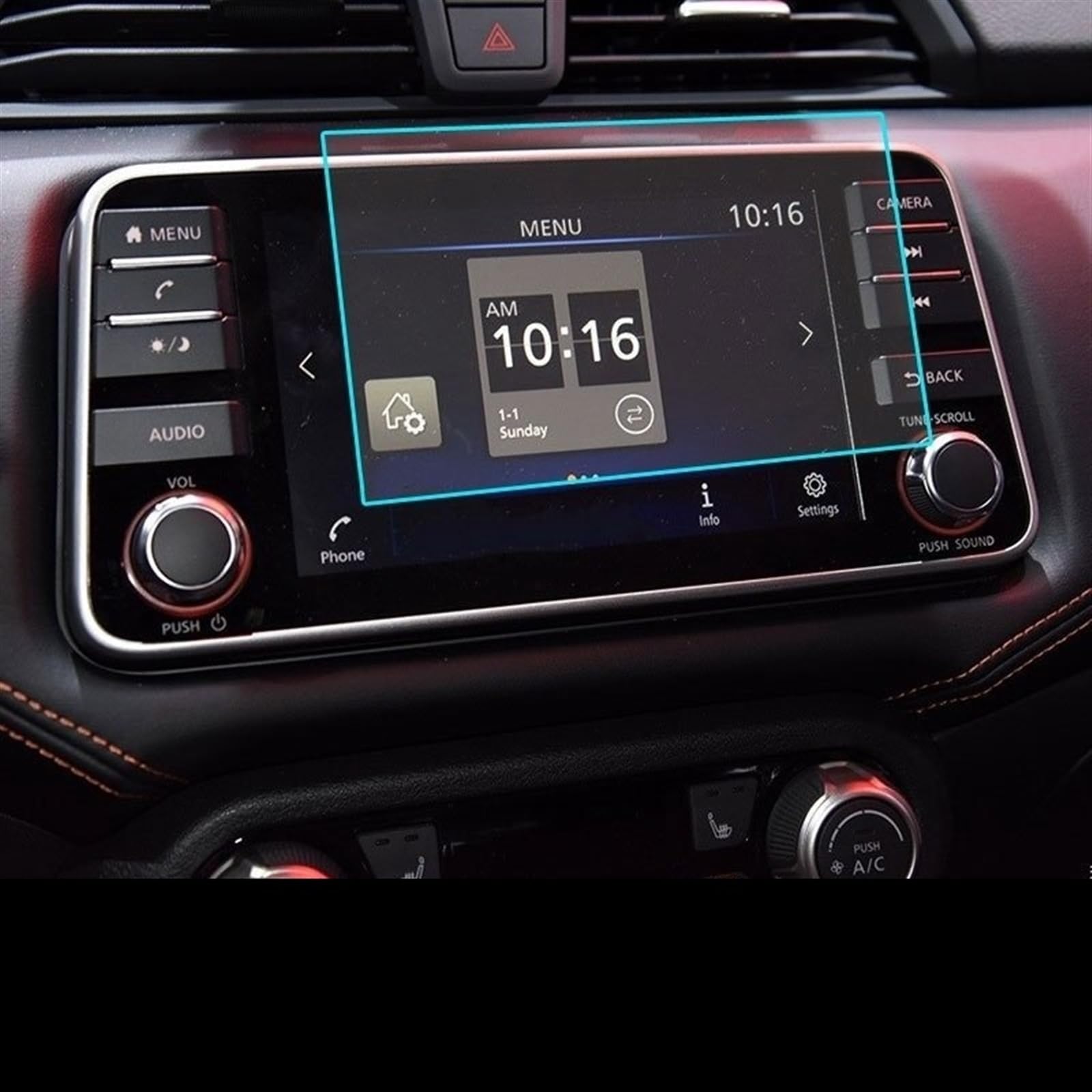 Auto GPS Navi Folie Kompatibel Mit Nissan Für Versa 2020 2021, Auto-GPS-Navigationsfolie, Auto-Displayschutzfolie, Gehärtetes Glas, Displayschutzfolie Für Den Innenraum des Autos(155x81mm) von PUNICS