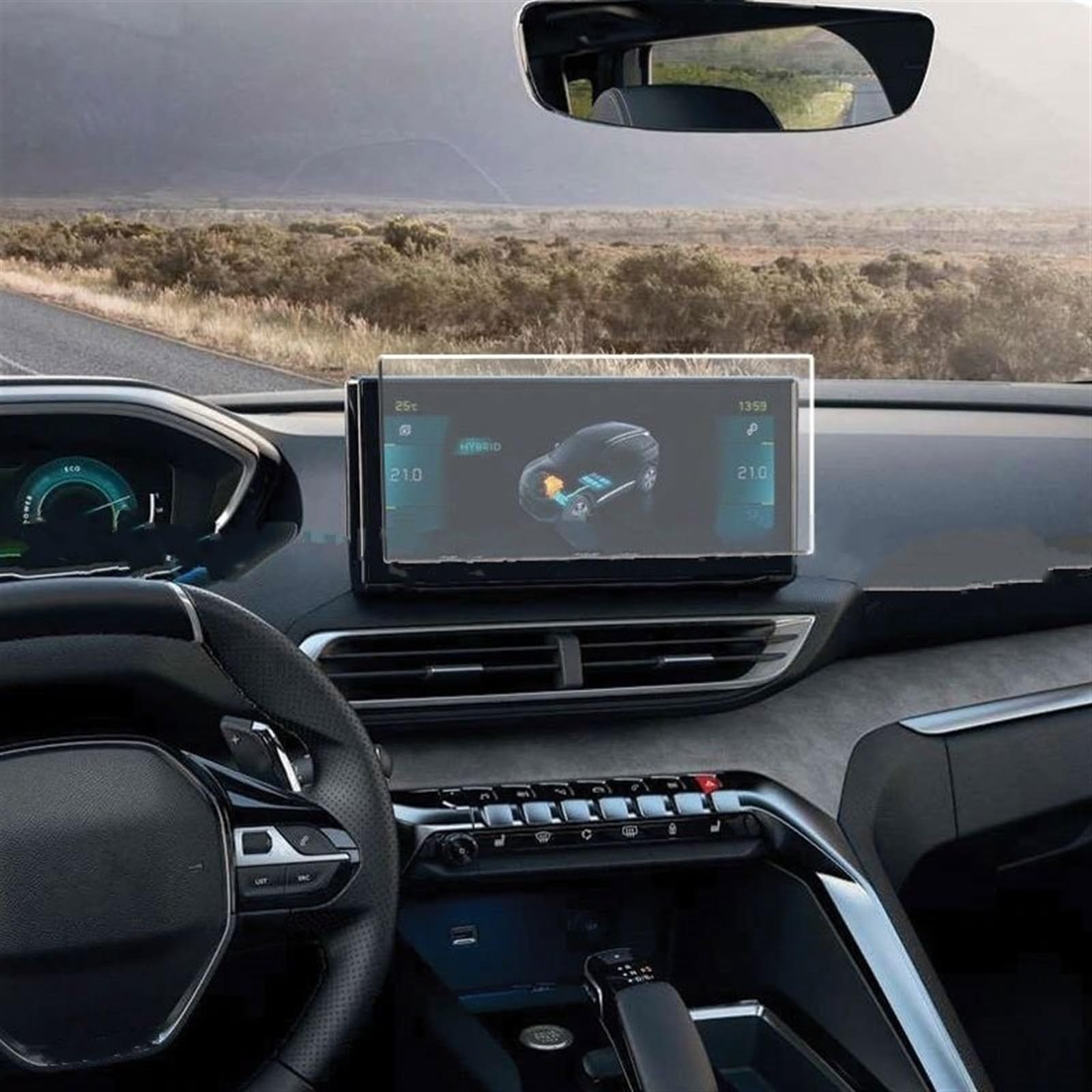 Auto GPS Navi Folie Kompatibel Mit Peugeot Für 3008 2021, Auto-Display-Schutzfolie, Autoradio, GPS-Navigation, Gehärtetes Glas, Displayschutzfolie, Auto-Innenraum von PUNICS