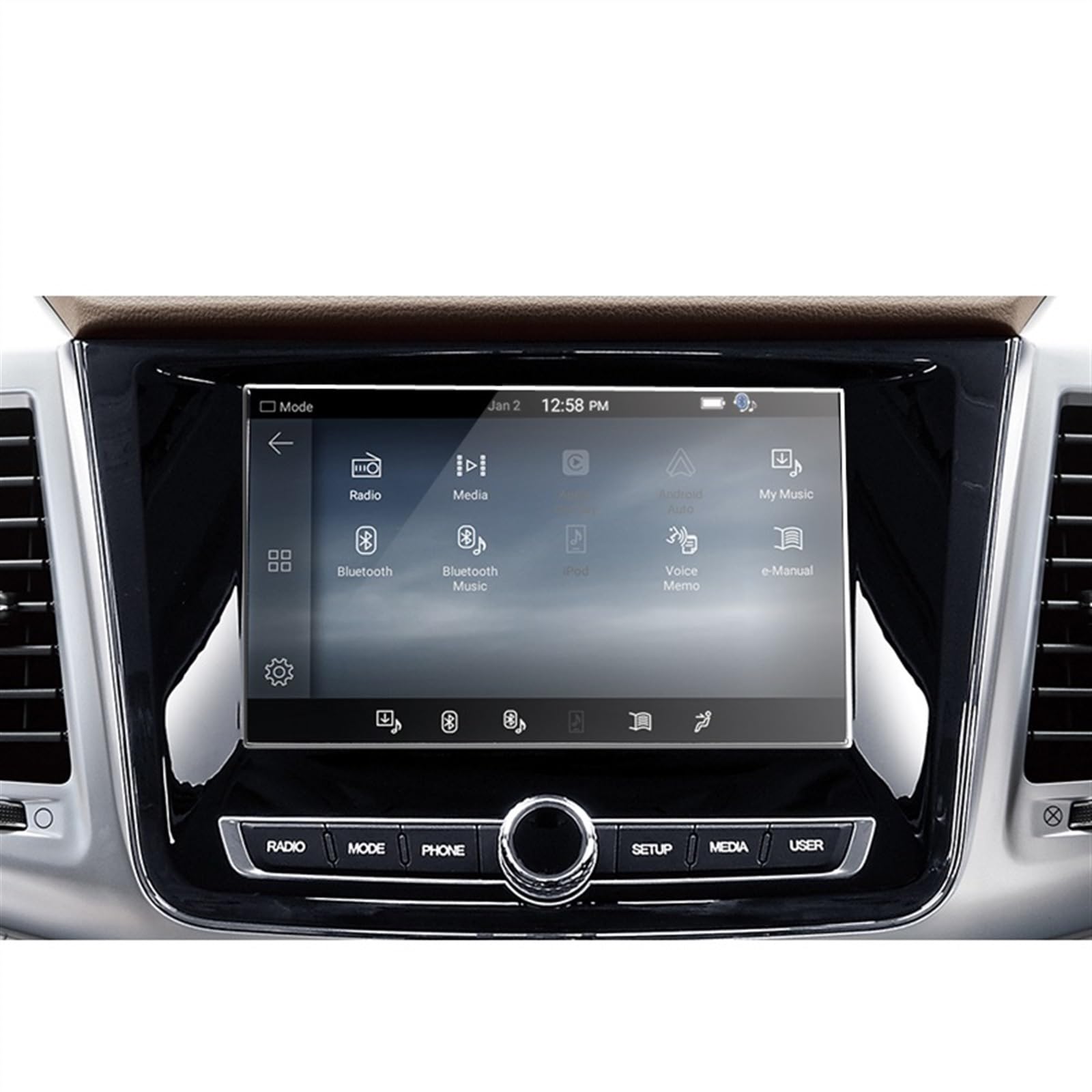 Auto GPS Navi Folie Kompatibel Mit SsangYong Für Rexton 2021, Auto-Infotainment, Radio, Navigation, Displayschutzfolie Aus Gehärtetem Glas, GPS-Navigationsfolie, Auto-Innenraum(8 inch) von PUNICS