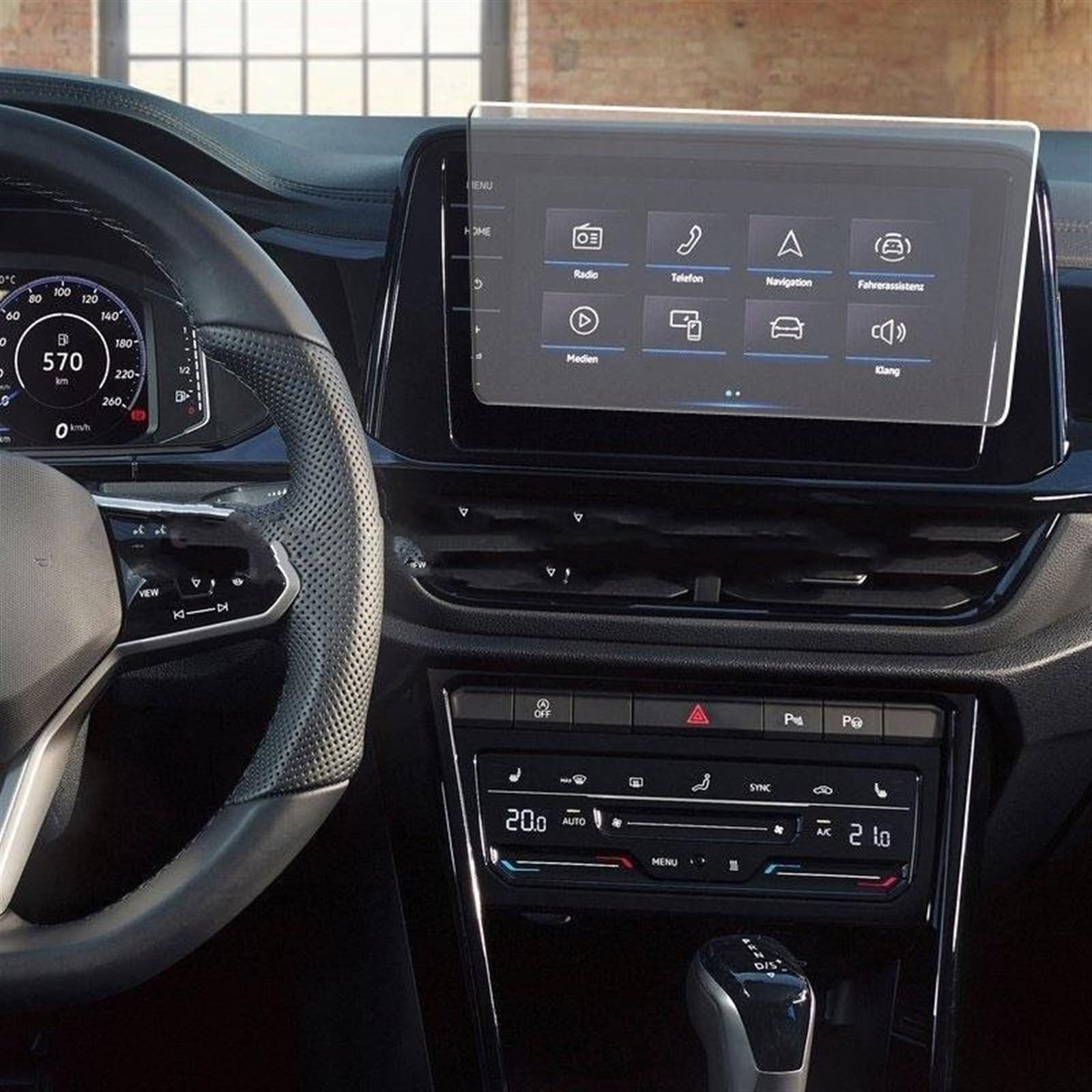 Auto GPS Navi Folie Kompatibel Mit VW Für T-ROC 2022, Autoradio, GPS-Navigation, Displayschutzfolie, Gehärtetes Glas, Displayschutzfolie, Auto-Innenraum(for GPS) von PUNICS