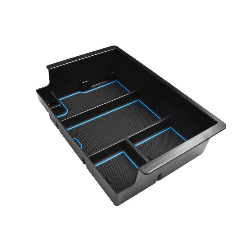 PUNICS Auto Zentrale Steuerung Tray Kompatibel Mit Chevrolet Für Silverado 2014–2018 Für Suburban Für Tahoe 2015–2020 Auto-Innenraum-Mittelkonsolen-Organizer-Ablage-Zubehör(Blue Line) von PUNICS