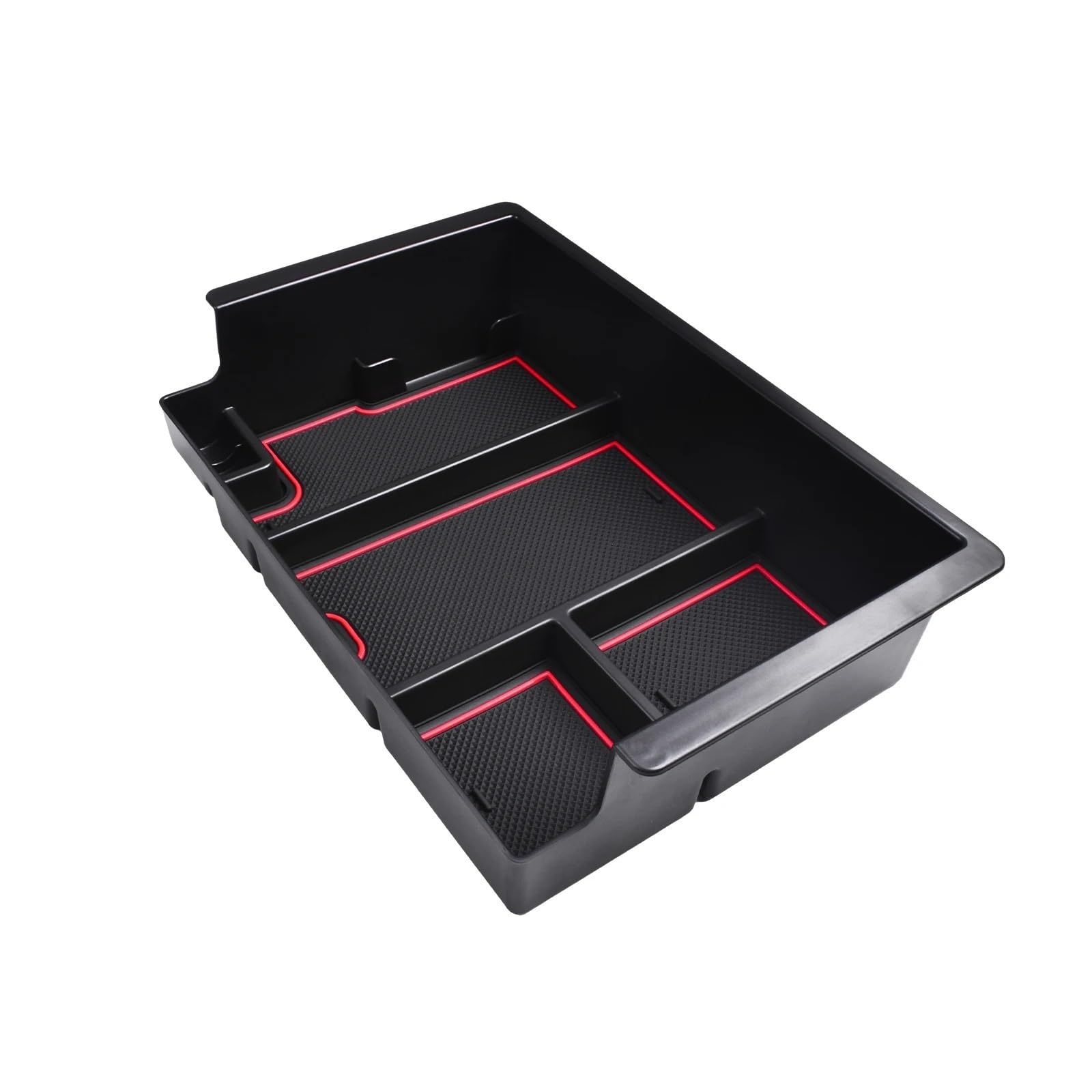 PUNICS Auto Zentrale Steuerung Tray Kompatibel Mit Chevrolet Für Silverado 2014–2018 Für Suburban Für Tahoe 2015–2020 Auto-Innenraum-Mittelkonsolen-Organizer-Ablage-Zubehör(Red Line) von PUNICS