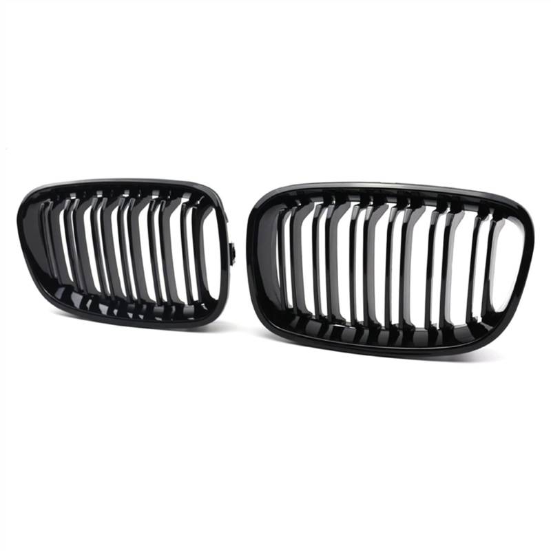 PUNICS Frontgrill Kompatibel Mit 1er Für F20 F21 2011 2012 2013 2014 Nierengitter Lufteinlass Grill Auto Frontgitter Stoßstange Motorhaube Obere Gitterabdeckung(Gloss Black) von PUNICS