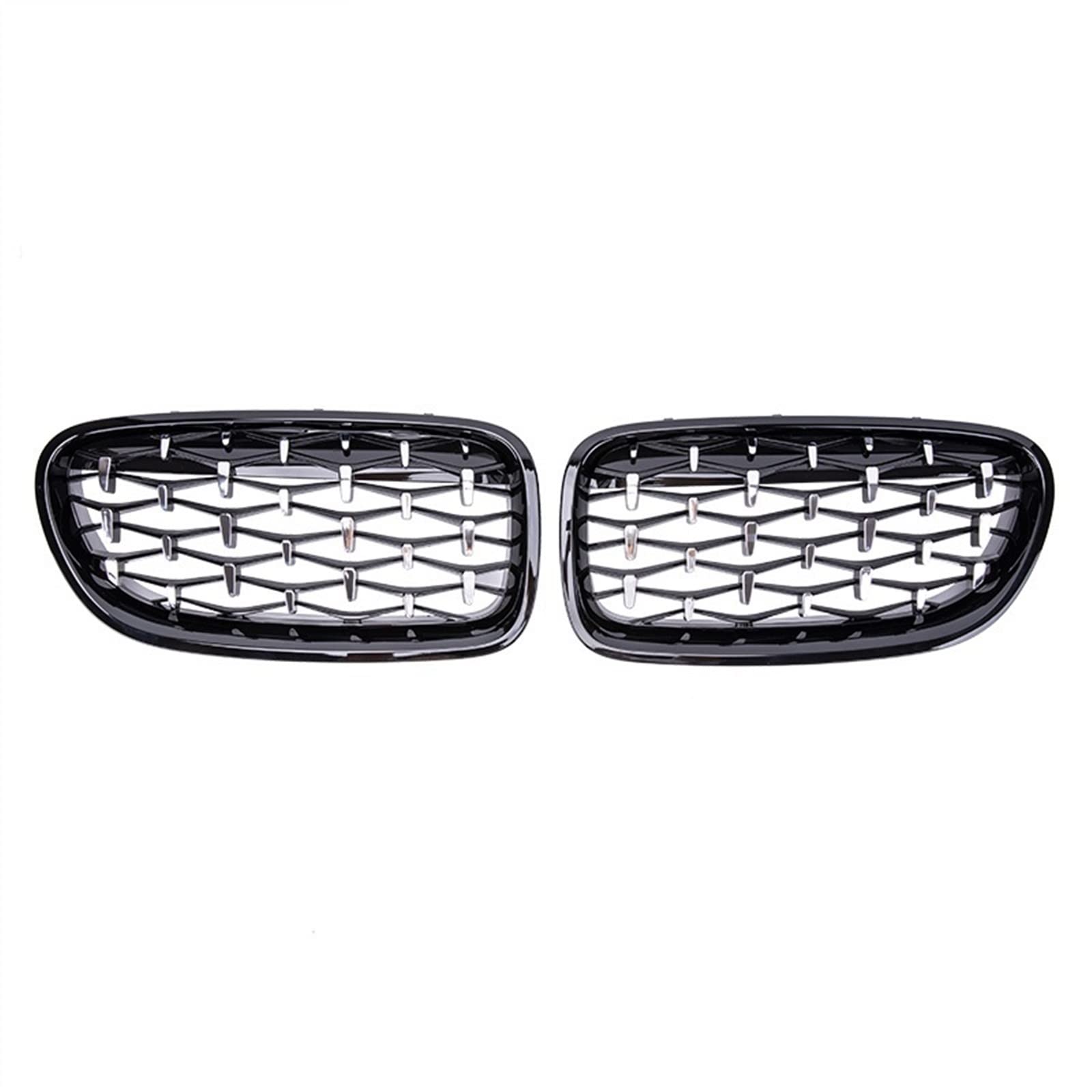 PUNICS Frontgrill Kompatibel Mit 5er 520 523 525 Für F10 F18 2010 2011 2012 2013 Nierengitter Lufteinlass Grill Auto Frontgitter Stoßstange Motorhaube Obere Gitterabdeckung(Black Silver) von PUNICS