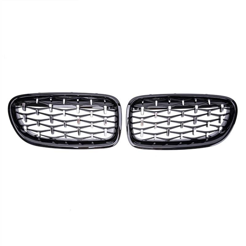 PUNICS Frontgrill Kompatibel Mit 5er 520 523 525 Für F10 F18 2010 2011 2012 2013 Nierengitter Lufteinlass Grill Auto Frontgitter Stoßstange Motorhaube Obere Gitterabdeckung(Black Silver) von PUNICS