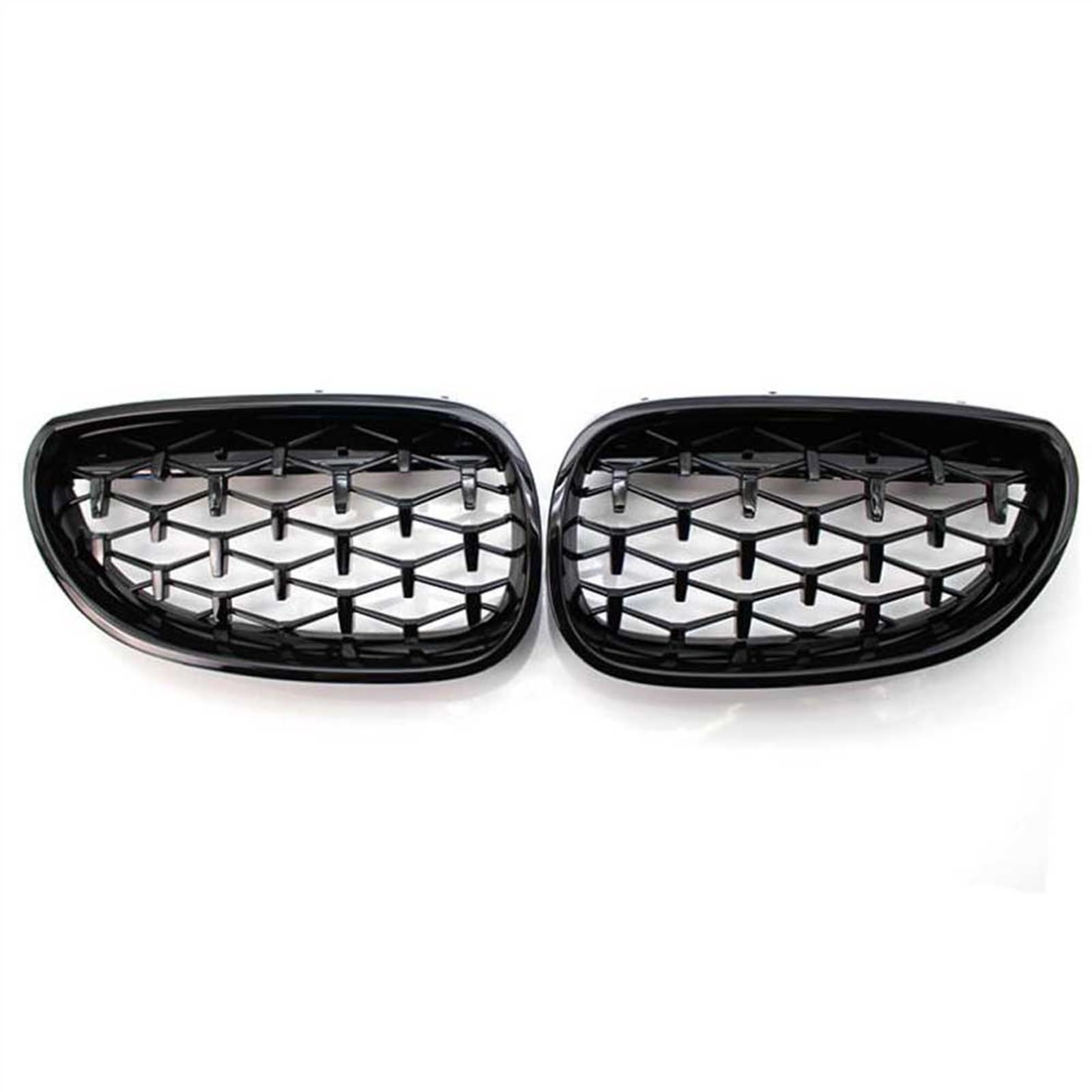 PUNICS Frontgrill Kompatibel Mit E60 E61 2003 2004 2005 2006 2007 2008 2009 Auto Front Nierengitter Lufteinlass Grill Stoßstange Haube Lufteinlass Grill(Black Silver) von PUNICS