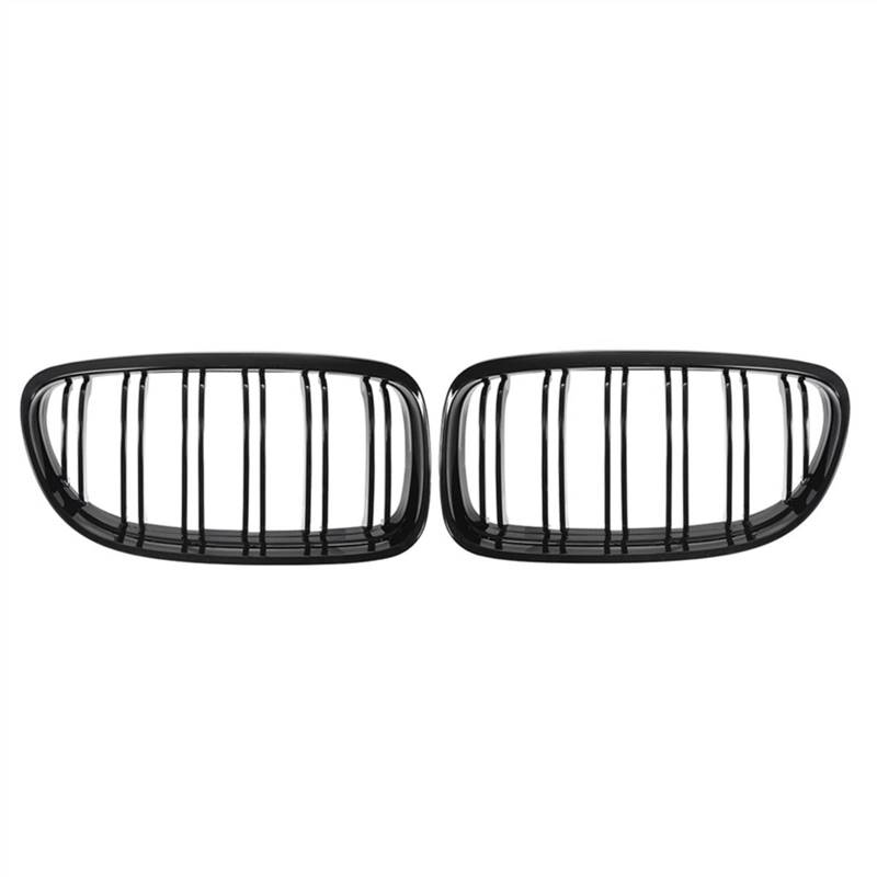 PUNICS Frontgrill Kompatibel Mit E90 E91 2009 2010 2011 2012 Obere Kühlergrill-Abdeckung Carbon-Faser-Stoßfänger-Auto-Front-Nieren-Grill-Doppellamellen-Grill(Gloss Black) von PUNICS