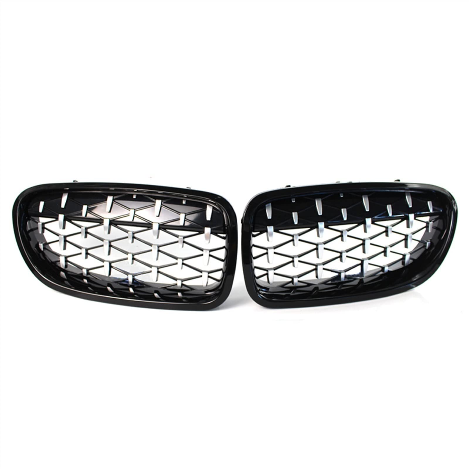 PUNICS Frontgrill Kompatibel Mit F10 F11 2010 2011 2012 2013 2014 2015 Auto Front Nierengitter Lufteinlass Grill Obere Grillabdeckung Stoßstange Haube(Chrome Black) von PUNICS