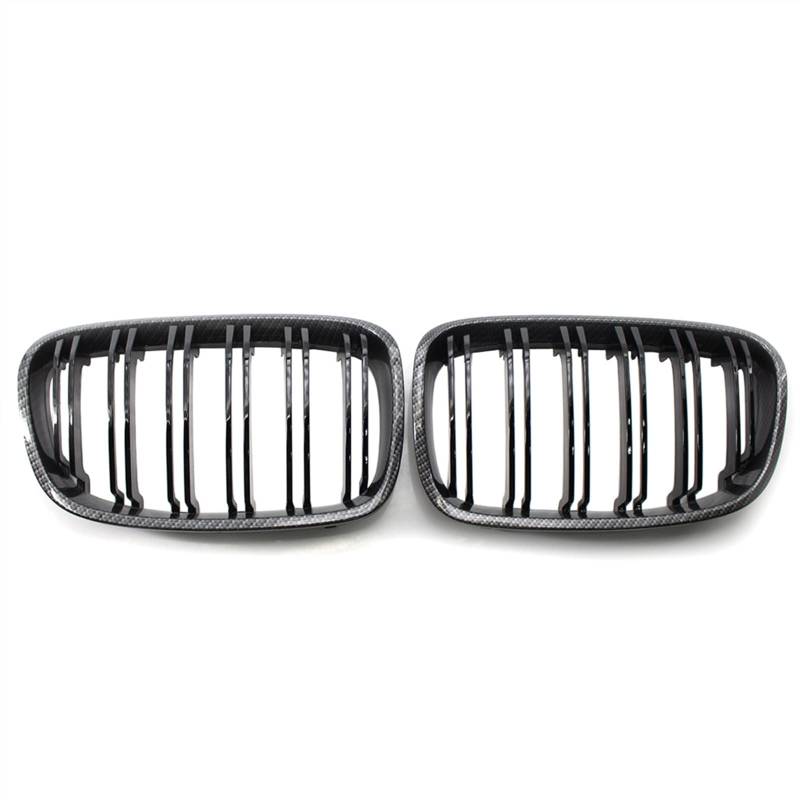 PUNICS Frontgrill Kompatibel Mit F20 F21 1er 2010 2011 2012 2013 2014 Kohlefaser Lufteinlass Nierengrill Auto Frontstoßstange Obere Kühlergrillabdeckung(Gloss Black) von PUNICS