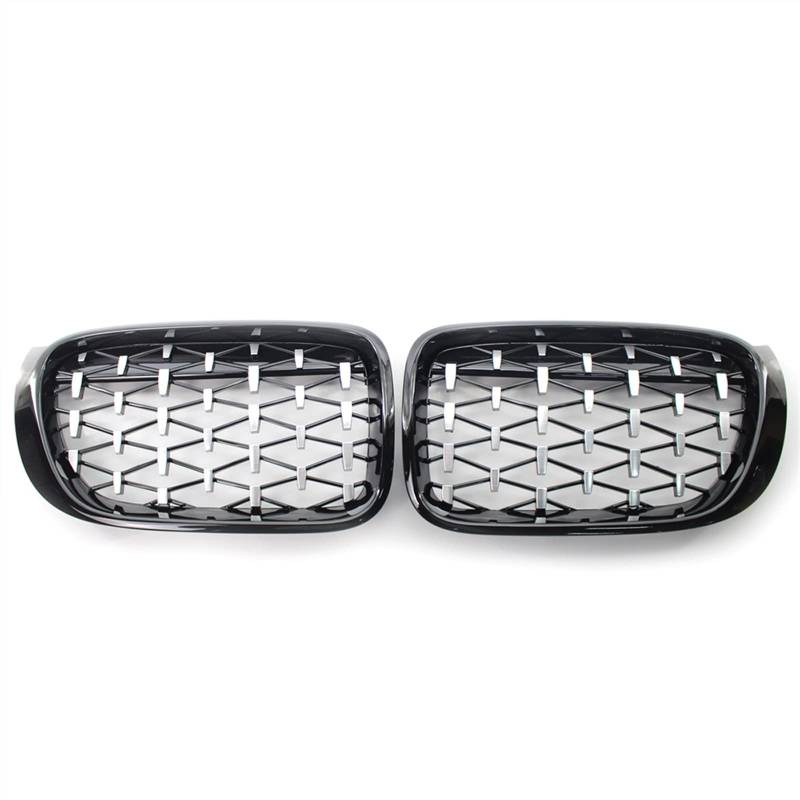 PUNICS Frontgrill Kompatibel Mit F25 F26 X3 X4 2014 2015 2016 2017 2018 Nierengitter Lufteinlass Grill Auto Frontgitter Stoßstange Motorhaube Obere Gitterabdeckung(Silver and Black) von PUNICS