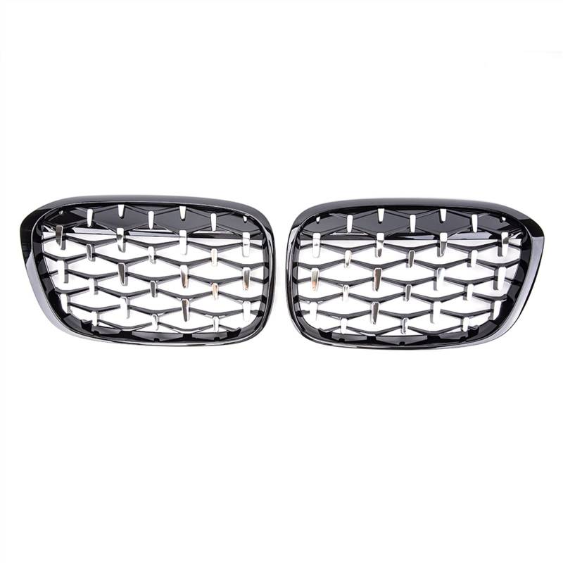 PUNICS Frontgrill Kompatibel Mit F48 2014 2015 2016 2017 2018 2019 Auto Front Nierengitter Stoßstange Haube Lufteinlass Grill Obere Grillabdeckung(Silver and Black) von PUNICS