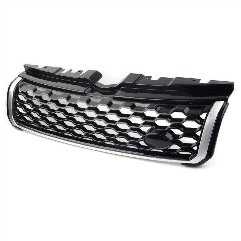 PUNICS Frontgrill Kompatibel Mit Land Für Rover Für Range Für Rover Für Evoque 2010 2011 2012 2013 2014 2015 2016 2017 2018 Obere Stoßstange Ansaughaube Vorderer Kühlergrill Lüftungsgitter(Silver) von PUNICS