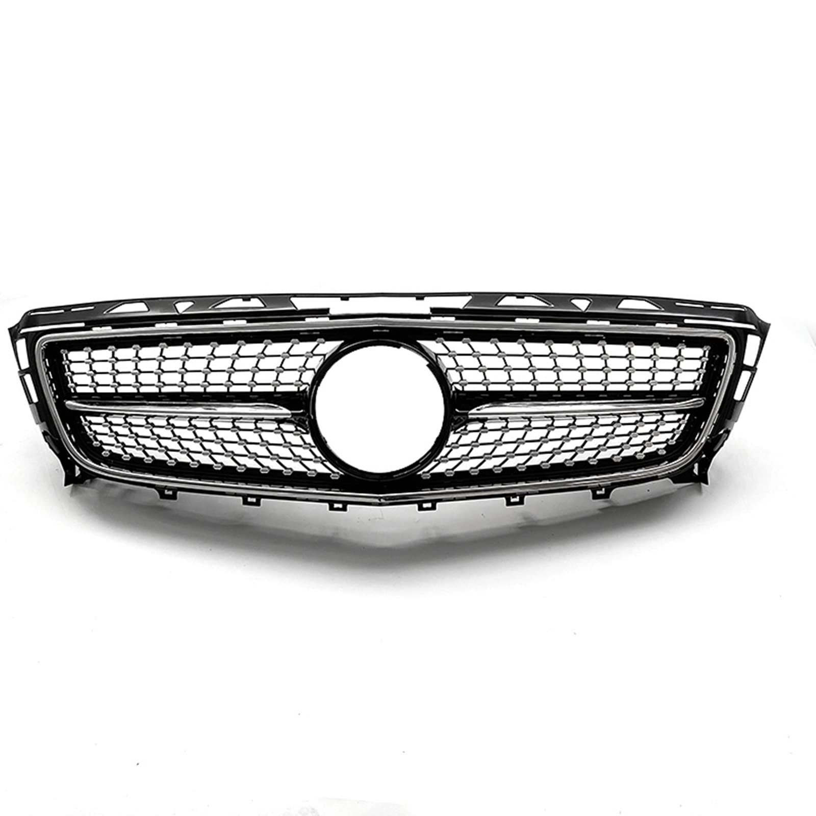 PUNICS Frontgrill Kompatibel Mit Mercedes Für Benz Für W218 CLS350 CLS500 2011 2012 2013 2014 Obere Stoßstange Ansaughaube Wabenstil Mesh Vent Mesh Grid Frontgrill(Black) von PUNICS