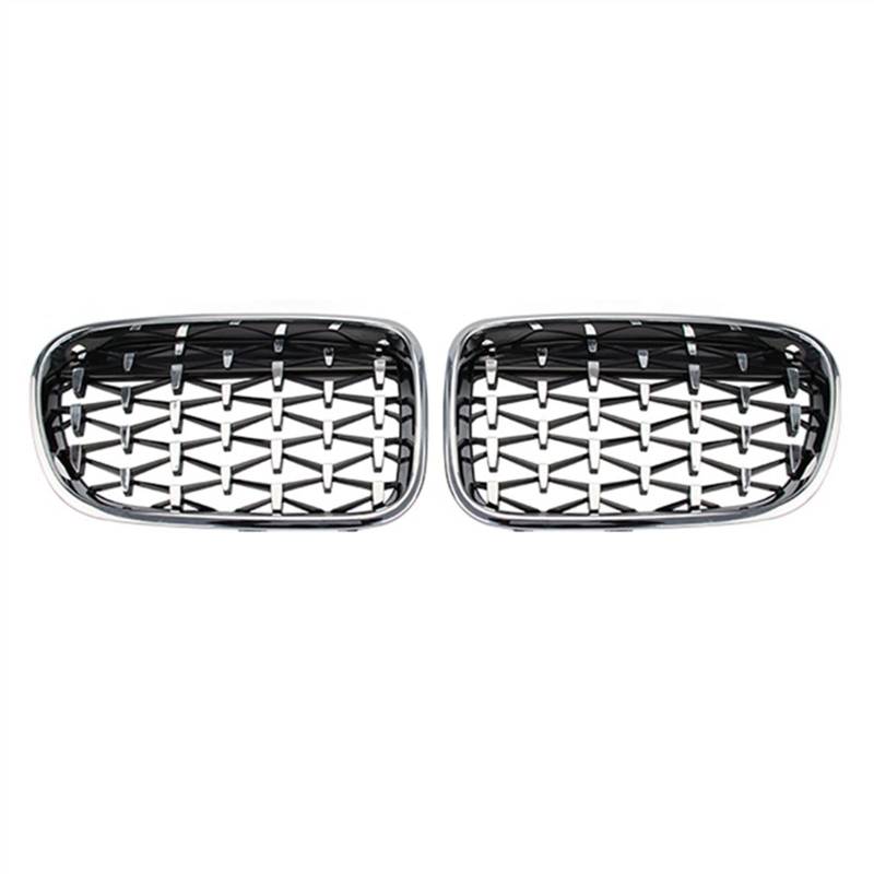 PUNICS Frontgrill Kompatibel Mit X3 F25 2011 2012 2013 Nierengitter Lufteinlass Grill Auto Frontgitter Stoßstange Motorhaube Obere Gitterabdeckung(Silver) von PUNICS