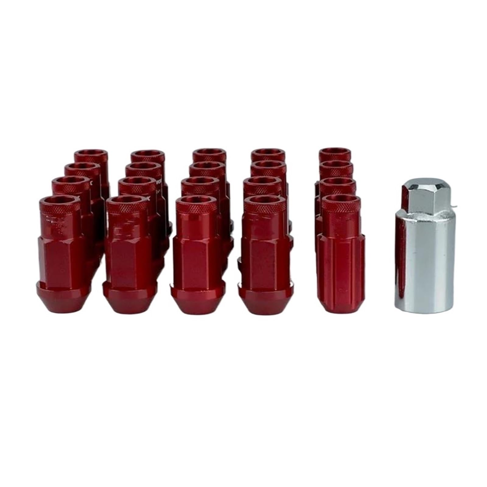 PUNICS Kompatibel Mit Mitsubishi Aluminium-Außenverkleidungsteile, Zubehör, Auto-Radmuttern, M12 X 1,5, M12 X 1,25, Radkappen, 20 Stück Radnabenmuttern(Red,M12x1.25) von PUNICS