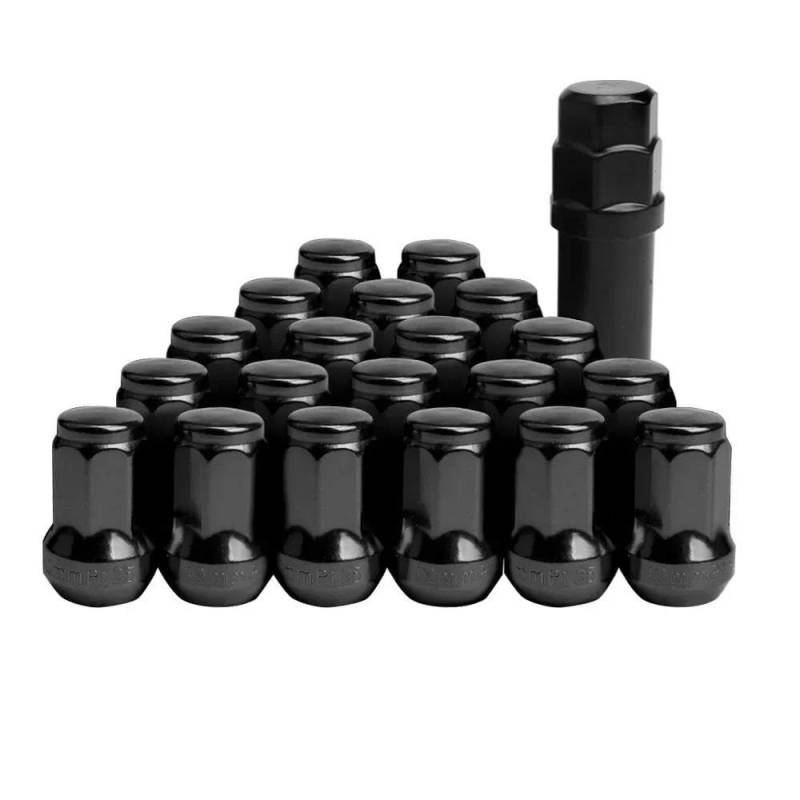 PUNICS Kompatibel Mit Nissan Autoradschrauben Stahlradmuttern 32 Mm Feststellradöse, M12 X 1,5, M12 X 1,25, 20 Stück + 1 Schlüssel Radnabenmuttern(Black,M12x1.5) von PUNICS