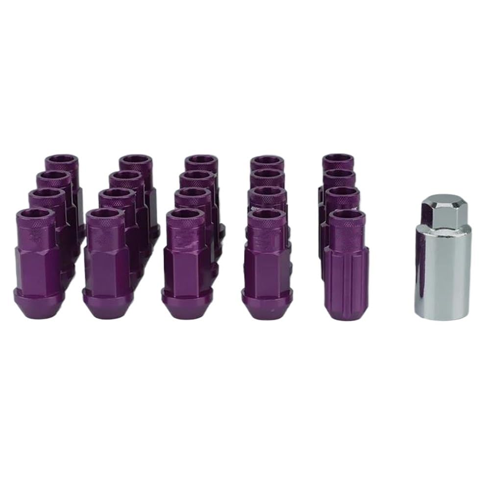 PUNICS Kompatibel Mit Toyota Aluminium Außenverkleidung Teile Zubehör Auto Radmuttern M12x1,5 M12x1,25 Radkappen 20 Stück Radnabenmuttern(Purple,M12x1.25) von PUNICS