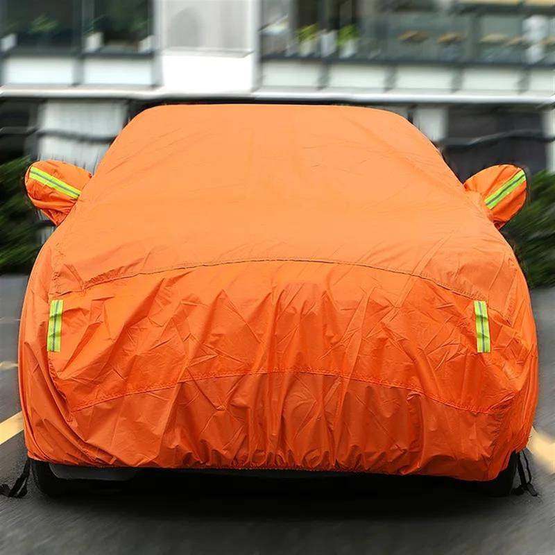 PUNICS Vollgarage Autoplane Universal Orange Garage Auto Abdeckung Outdoor Sonnenschutz Volle Auto Abdeckung Wasserdicht Auto Protector Regenschirm Für SUV Limousine(L) von PUNICS