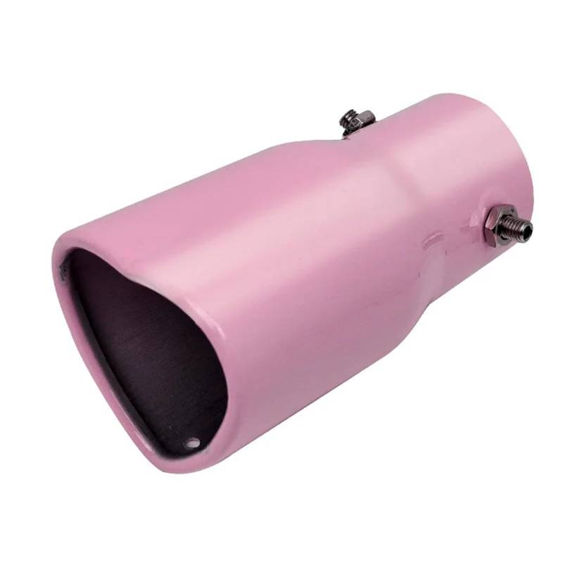 Abgasrohr 1 Stück Herzförmiger Auto-Auspuffrohr-Schalldämpfer Universal-Automobil-Modifikation Auto-Heck-Throat-Auspuffrohr-Schalldämpfer Auto Abgasrohr(1Pc Pink Straight) von PUQWRIM