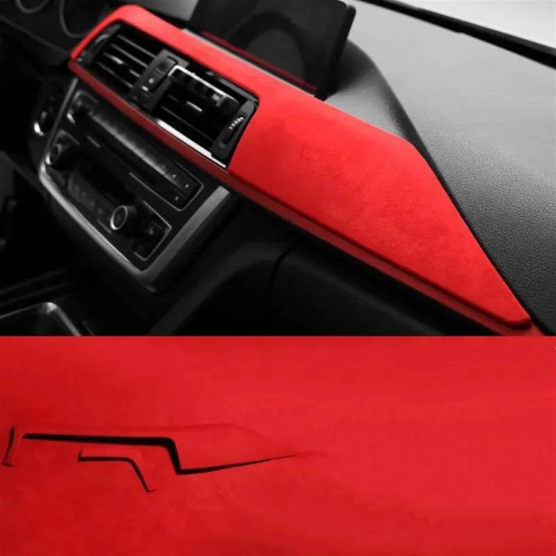 Automobilinnenraum Für 3 Serie Für F30 Für F31 Für F36 Aus Mittelkonsole Dashboard Panel Instrument Abdeckung Trim Auto Innen Zubehör Innenverkleidung Mittelkonsole(A Red) von PUQWRIM