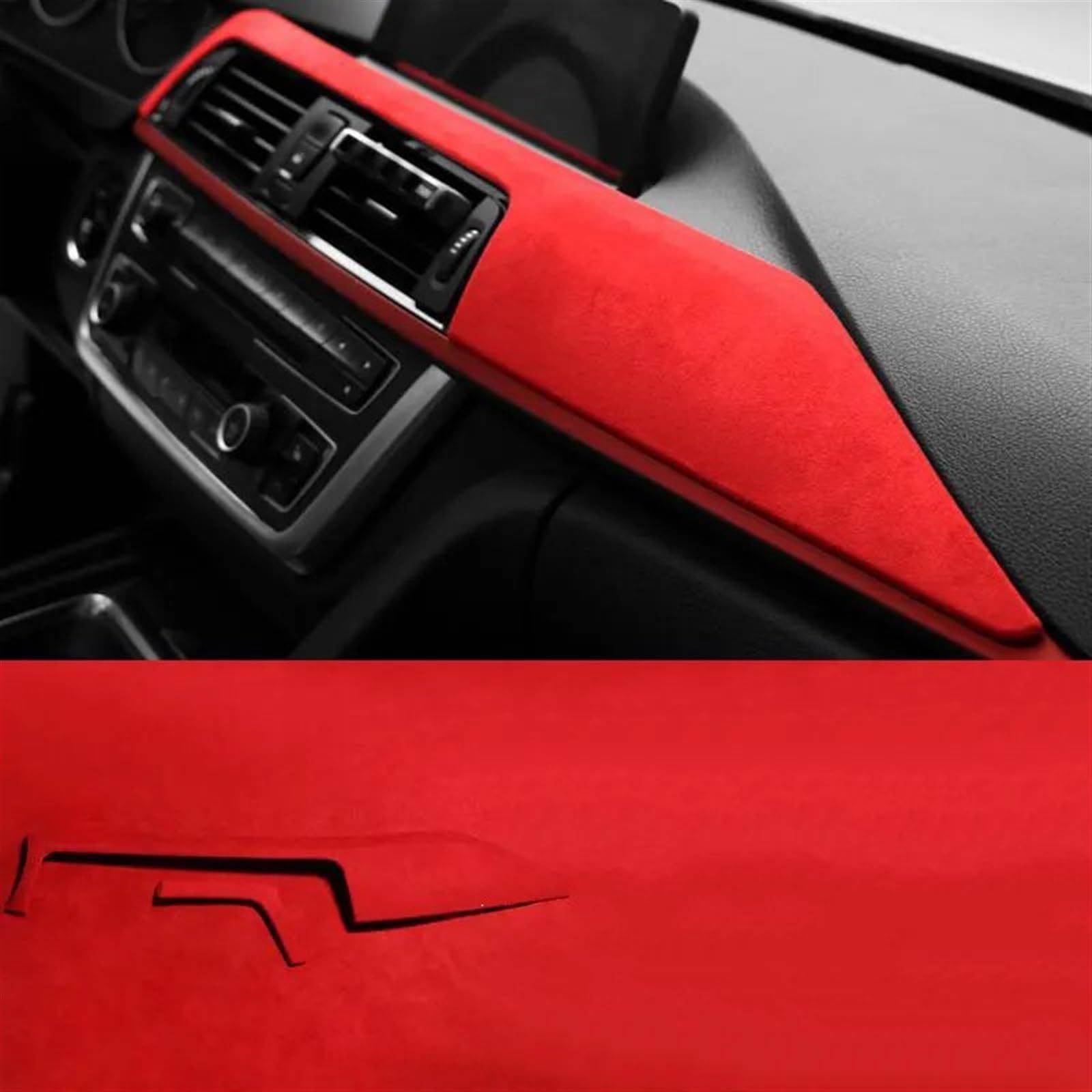 Automobilinnenraum Für 3 Serie Für F30 Für F31 Für F36 Aus Mittelkonsole Dashboard Panel Instrument Abdeckung Trim Auto Innen Zubehör Innenverkleidung Mittelkonsole(Rot) von PUQWRIM