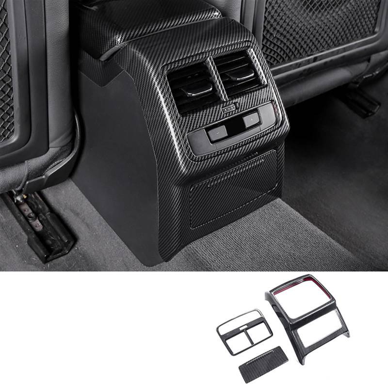 Automobilinnenraum Für A4 Für B9 Für A5 2017 2018 2019 Auto Hinten Air Outlet Panel Aufkleber Dekor Carbon Faser Rahmen Abdeckung Innen Zubehör Innenverkleidung Mittelkonsole(Type B) von PUQWRIM