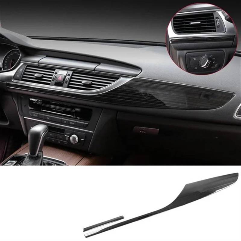 Automobilinnenraum Für A6 Für C7 2012 2013 2014 2015 2016-2018 Innenzubehör Auto Styling Kohlefaser Konsole Armaturenbrett Dekoration Panel Abdeckung Aufkleber Trim Innenverkleidung Mittelkonsole(Schw von PUQWRIM